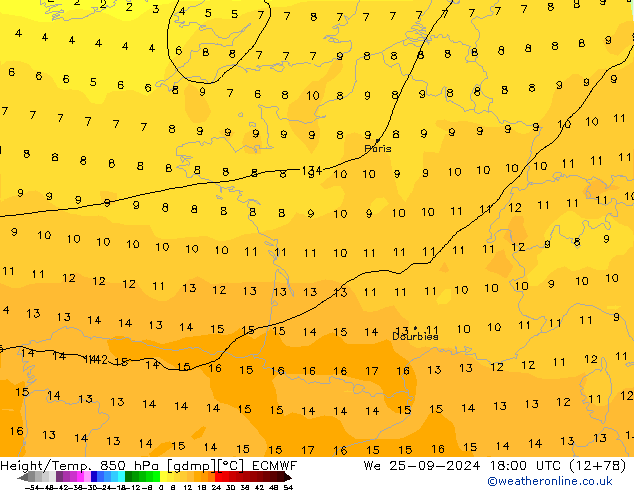 Z500/Rain (+SLP)/Z850 ECMWF We 25.09.2024 18 UTC