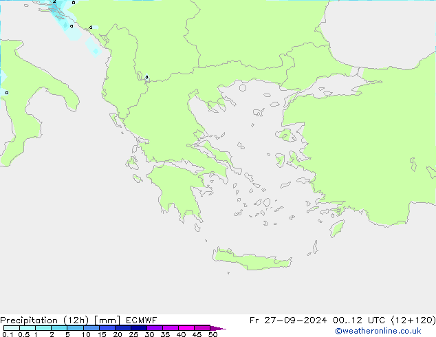 Precipitação (12h) ECMWF Sex 27.09.2024 12 UTC