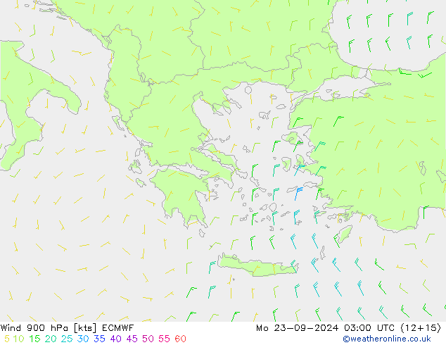 Wind 900 hPa ECMWF Mo 23.09.2024 03 UTC