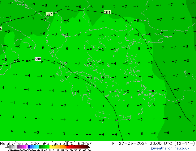 Z500/Rain (+SLP)/Z850 ECMWF pt. 27.09.2024 06 UTC