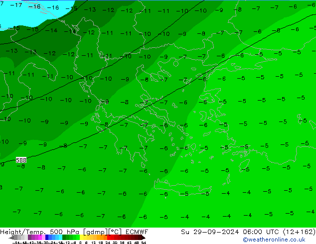 Z500/Rain (+SLP)/Z850 ECMWF ��� 29.09.2024 06 UTC