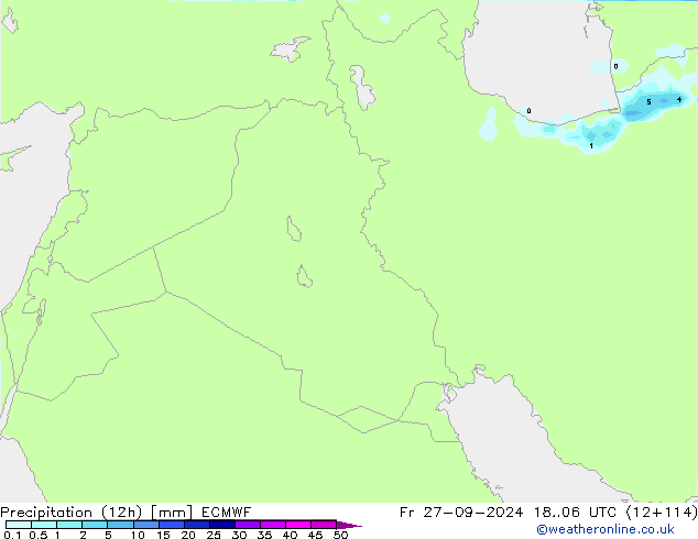 Precipitation (12h) ECMWF Fr 27.09.2024 06 UTC