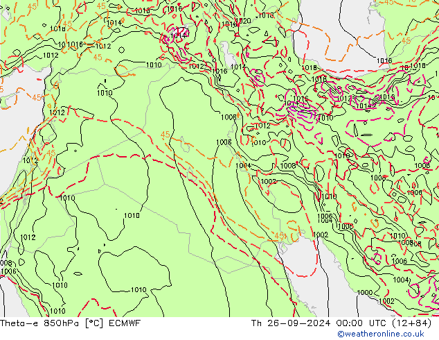 Theta-e 850hPa ECMWF Th 26.09.2024 00 UTC