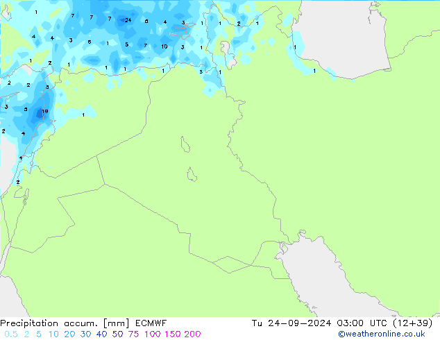 Precipitation accum. ECMWF Ter 24.09.2024 03 UTC