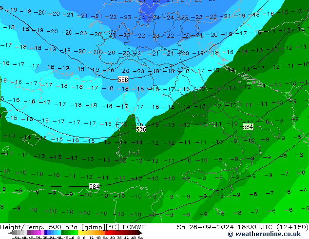 Z500/Rain (+SLP)/Z850 ECMWF so. 28.09.2024 18 UTC