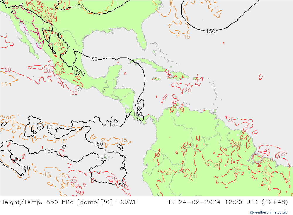 Z500/Rain (+SLP)/Z850 ECMWF mar 24.09.2024 12 UTC