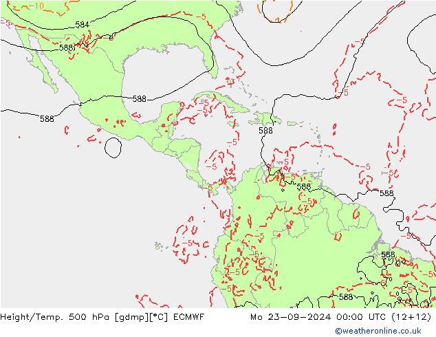 Z500/Rain (+SLP)/Z850 ECMWF lun 23.09.2024 00 UTC