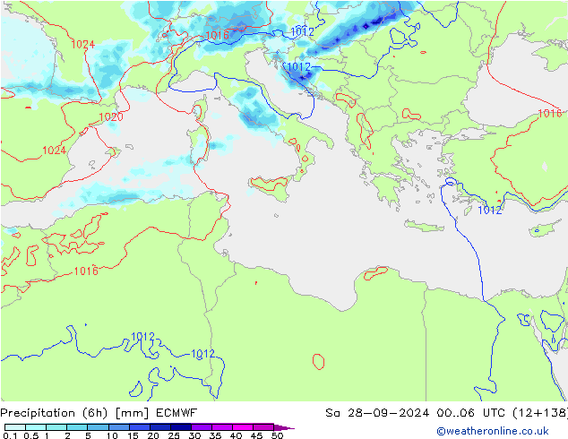 Z500/Rain (+SLP)/Z850 ECMWF Sa 28.09.2024 06 UTC