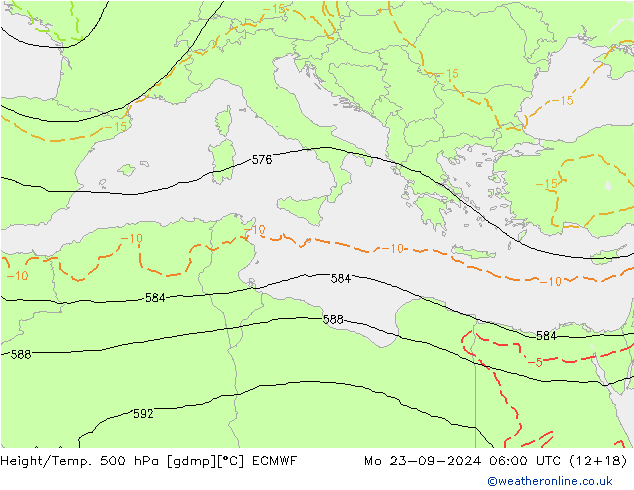 Z500/Rain (+SLP)/Z850 ECMWF lun 23.09.2024 06 UTC