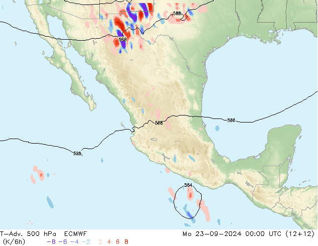 T-Adv. 500 hPa ECMWF Mo 23.09.2024 00 UTC