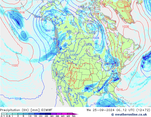 Z500/Rain (+SLP)/Z850 ECMWF mié 25.09.2024 12 UTC