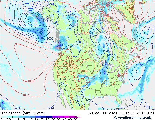 Precipitation ECMWF Su 22.09.2024 15 UTC