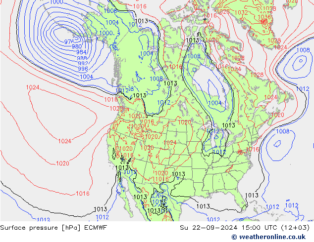 pression de l'air ECMWF dim 22.09.2024 15 UTC