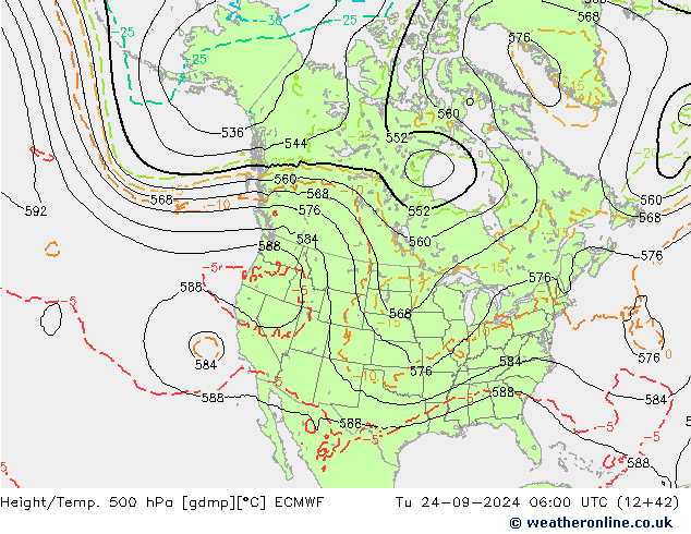 Z500/Rain (+SLP)/Z850 ECMWF Tu 24.09.2024 06 UTC