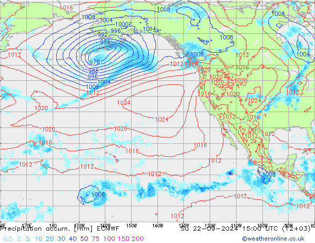 Precipitation accum. ECMWF nie. 22.09.2024 15 UTC