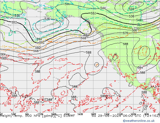 Z500/Rain (+SLP)/Z850 ECMWF So 29.09.2024 06 UTC