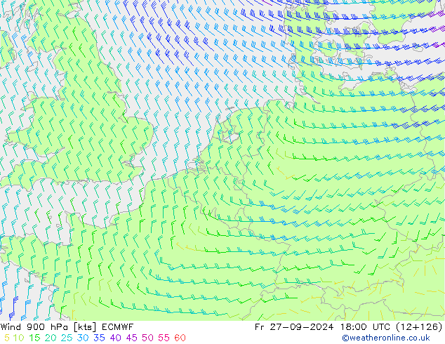  900 hPa ECMWF  27.09.2024 18 UTC