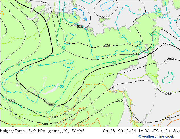 Z500/Rain (+SLP)/Z850 ECMWF So 28.09.2024 18 UTC