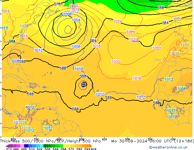 500-1000 hPa Kalınlığı ECMWF Pzt 30.09.2024 06 UTC