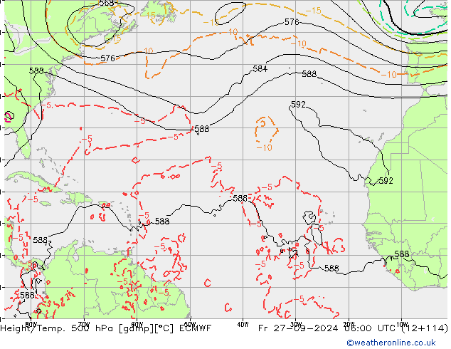 Z500/Rain (+SLP)/Z850 ECMWF ven 27.09.2024 06 UTC