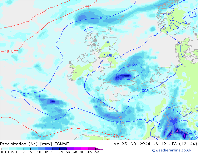 Z500/Rain (+SLP)/Z850 ECMWF Seg 23.09.2024 12 UTC