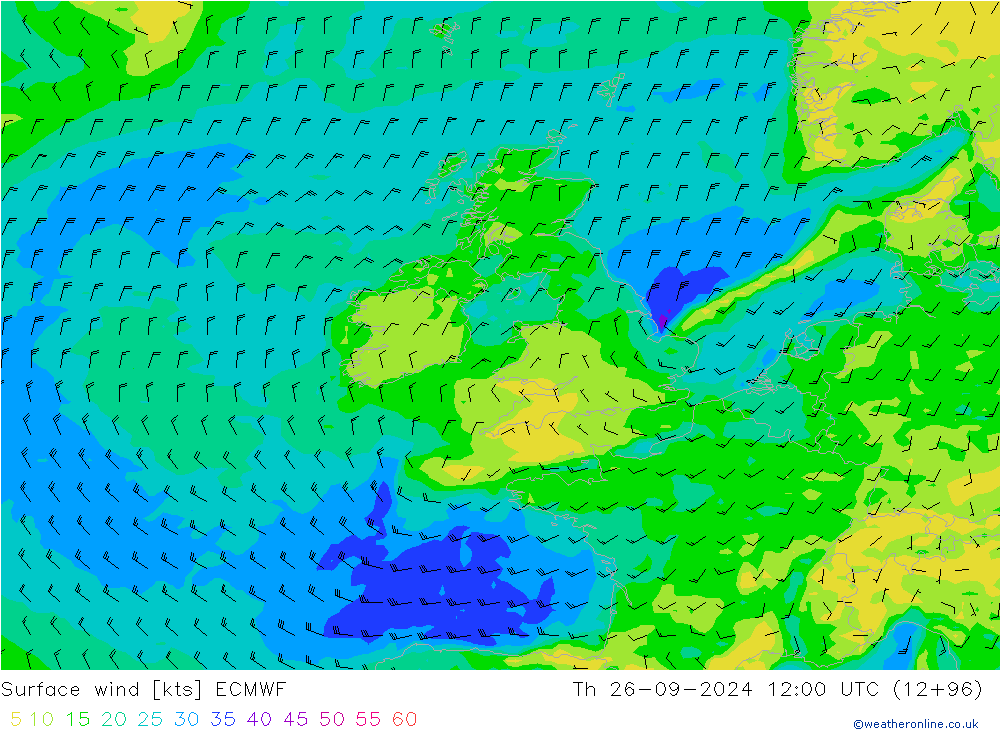  10 m ECMWF  26.09.2024 12 UTC