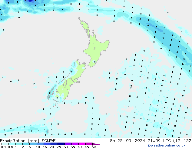 Precipitation ECMWF Sa 28.09.2024 00 UTC