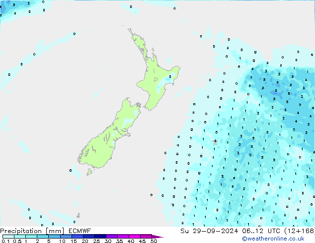 Precipitation ECMWF Su 29.09.2024 12 UTC