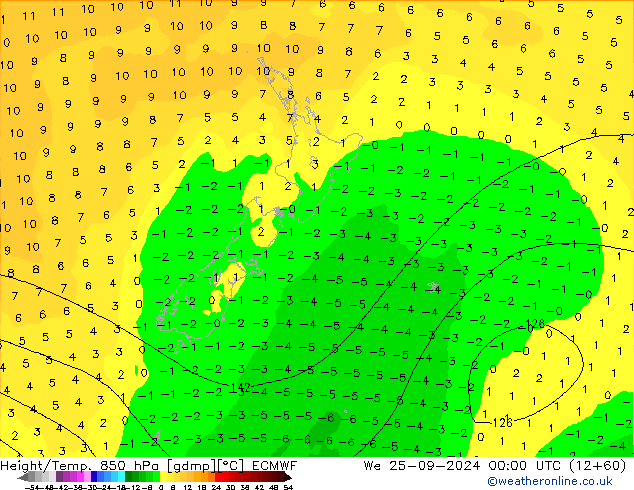 Z500/Rain (+SLP)/Z850 ECMWF We 25.09.2024 00 UTC