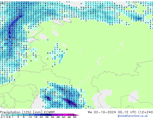 opad (12h) ECMWF śro. 02.10.2024 12 UTC