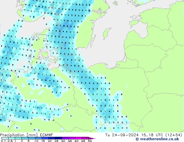 Precipitation ECMWF Tu 24.09.2024 18 UTC