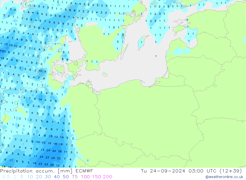 Precipitation accum. ECMWF Ter 24.09.2024 03 UTC