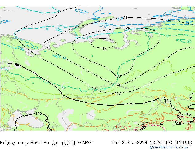 Z500/Rain (+SLP)/Z850 ECMWF dim 22.09.2024 18 UTC