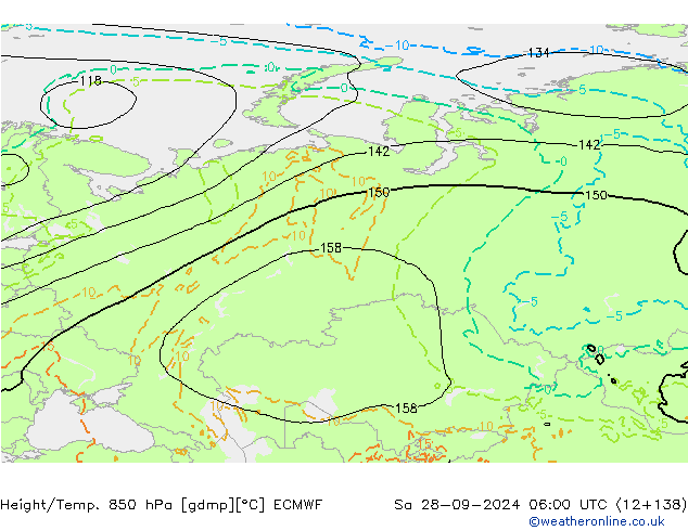 Z500/Rain (+SLP)/Z850 ECMWF сб 28.09.2024 06 UTC