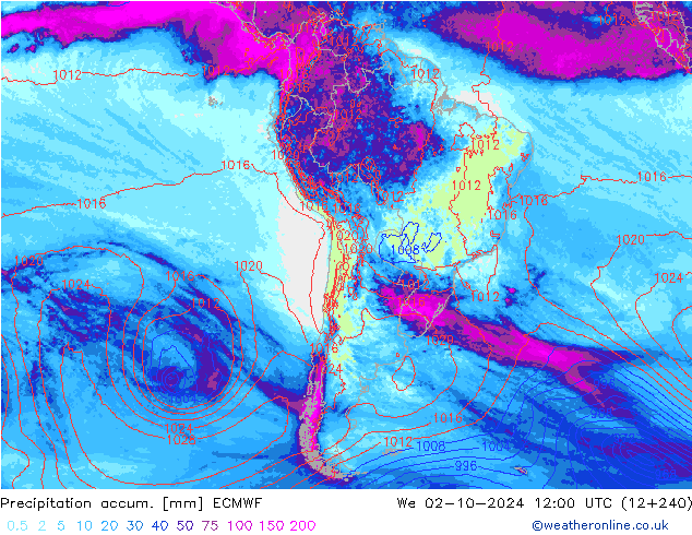 Précipitation accum. ECMWF mer 02.10.2024 12 UTC