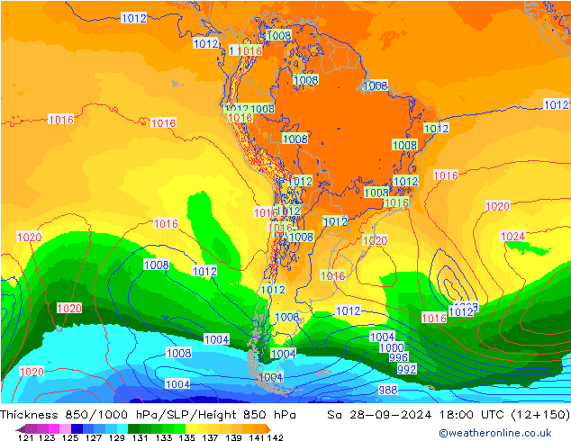 Thck 850-1000 hPa ECMWF So 28.09.2024 18 UTC