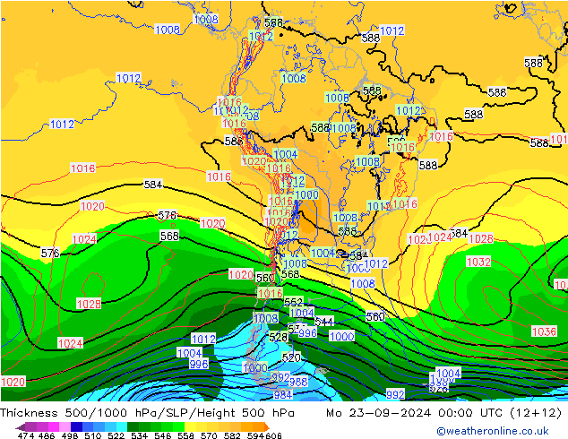 Thck 500-1000hPa ECMWF  23.09.2024 00 UTC