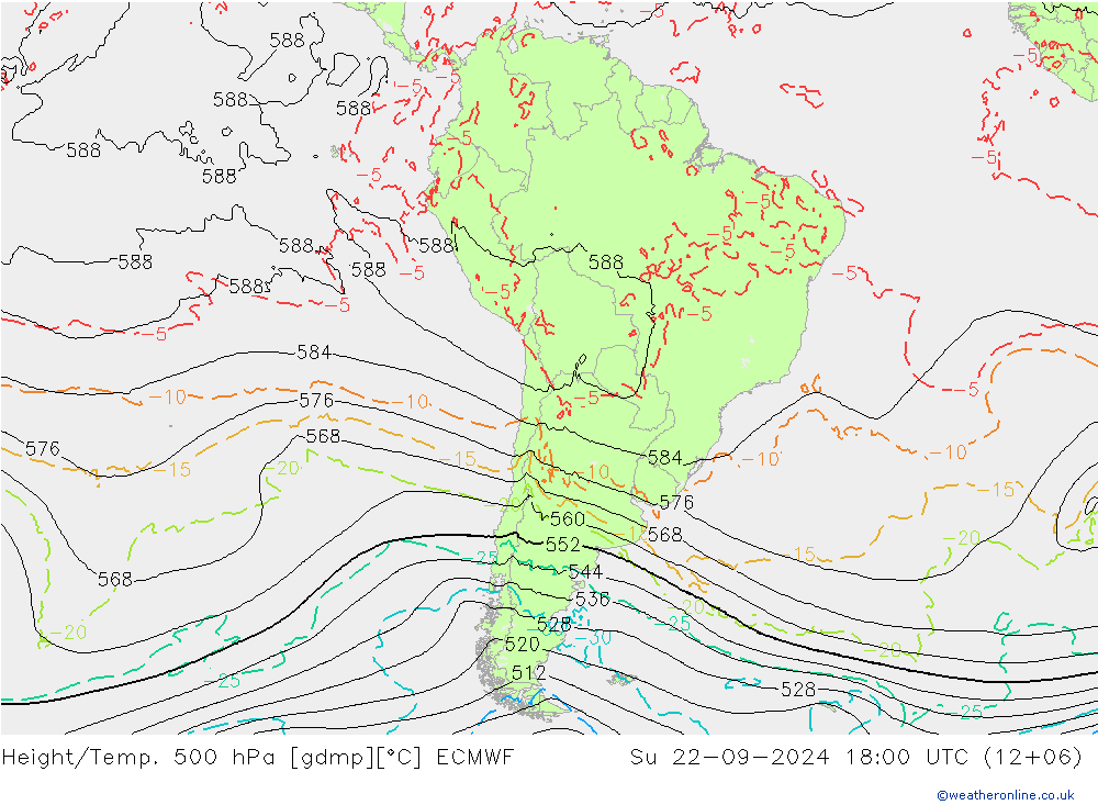 Z500/Rain (+SLP)/Z850 ECMWF dom 22.09.2024 18 UTC