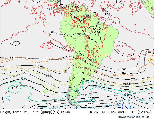 Z500/Rain (+SLP)/Z850 ECMWF gio 26.09.2024 00 UTC