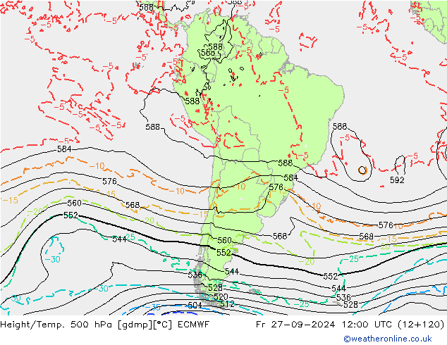 Z500/Rain (+SLP)/Z850 ECMWF пт 27.09.2024 12 UTC