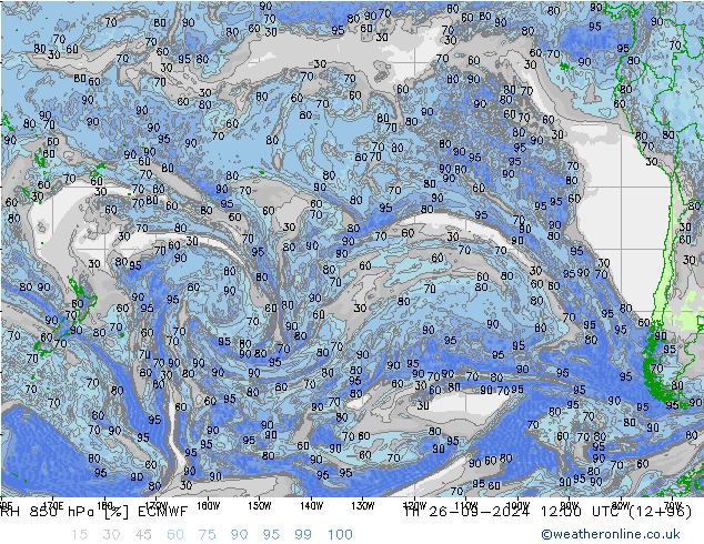 850 hPa Nispi Nem ECMWF Per 26.09.2024 12 UTC