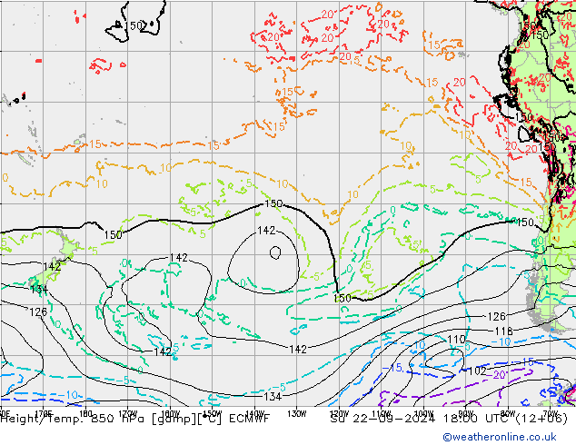 Z500/Rain (+SLP)/Z850 ECMWF Dom 22.09.2024 18 UTC