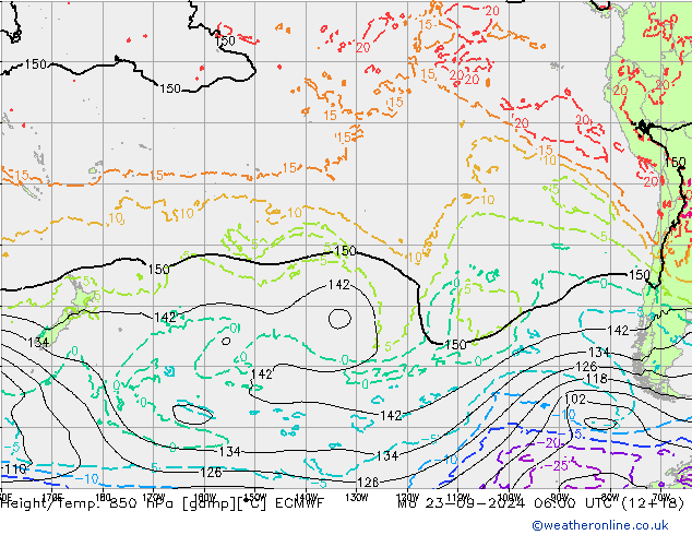 Z500/Rain (+SLP)/Z850 ECMWF пн 23.09.2024 06 UTC