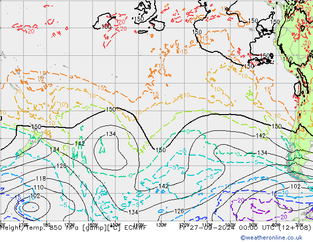 Z500/Rain (+SLP)/Z850 ECMWF Pá 27.09.2024 00 UTC