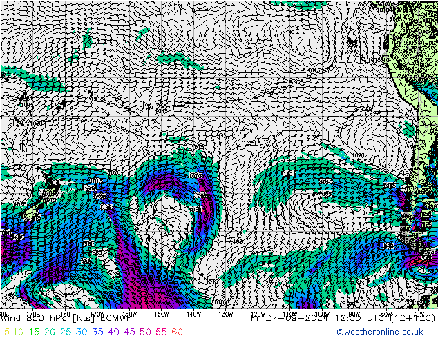  850 hPa ECMWF  27.09.2024 12 UTC