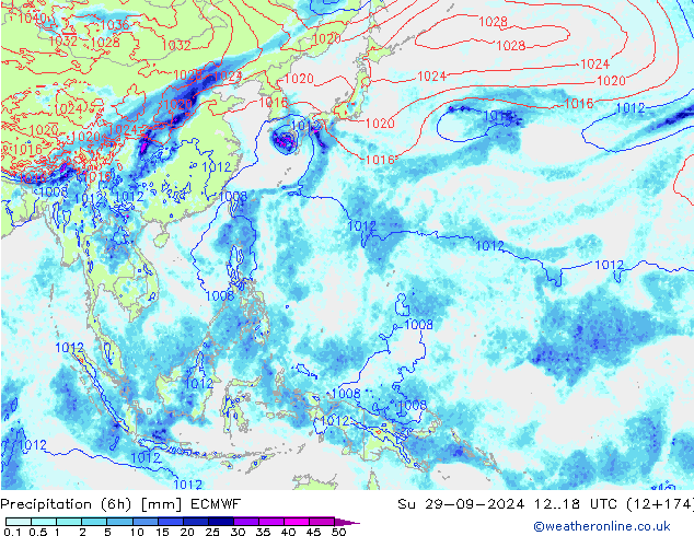 Z500/Rain (+SLP)/Z850 ECMWF dom 29.09.2024 18 UTC