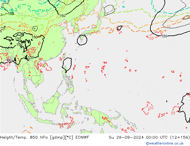 Z500/Yağmur (+YB)/Z850 ECMWF Paz 29.09.2024 00 UTC