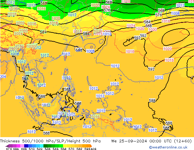 Thck 500-1000hPa ECMWF We 25.09.2024 00 UTC