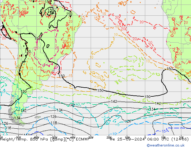 Z500/Rain (+SLP)/Z850 ECMWF Qua 25.09.2024 06 UTC