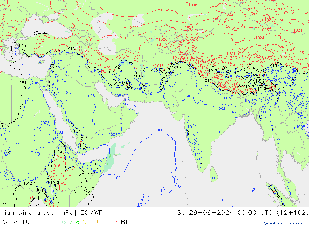 High wind areas ECMWF Su 29.09.2024 06 UTC